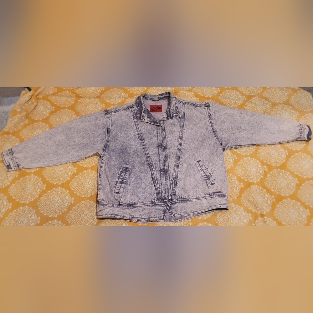 Vintage S.Blues Acid Wash Denim Jacket 100% Cotton Sz 22W/42 - Picture 2 of 8